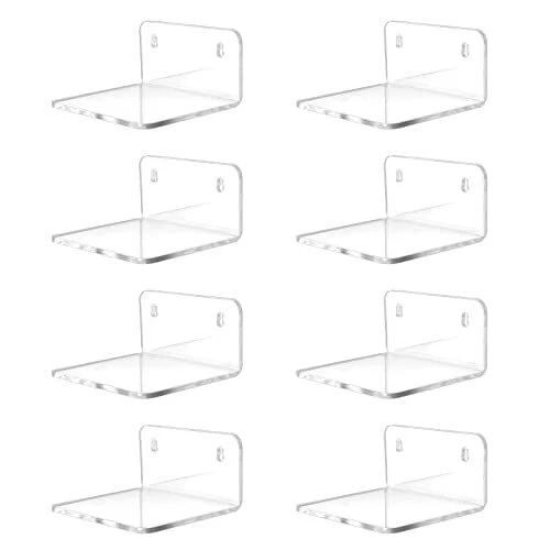 Acrylic Small Shelf Mini Floating Wall Shelf Wall Mounted Storage Shelf for Pop