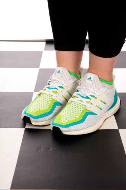 Scarpe da ginnastica Adidas Ultra Boost Halo bianche verde acqua taglia 6,5