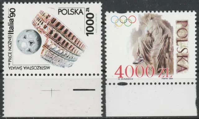 Polen   -  Sport   -  MiNr.3268 + 3503  _  Jahr  1990 ;  1994  - Postfrisch /m22