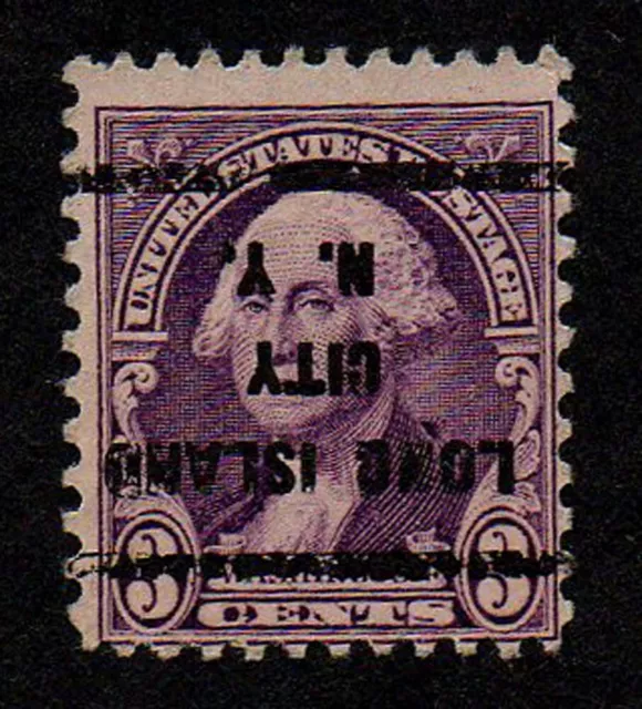 Usa, Scott # 720, Inverted Precancel Long Island City, New York, 1932 Washington