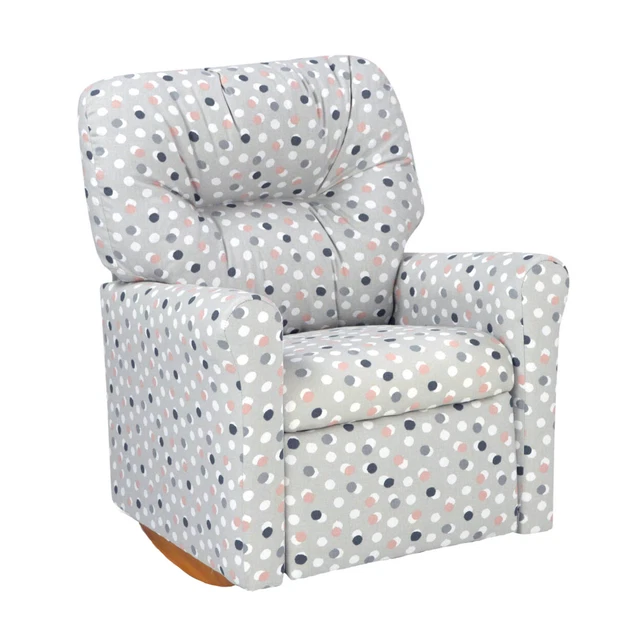 Dozydotes Contemporary Rocker Recliner Free Dots French Grey
