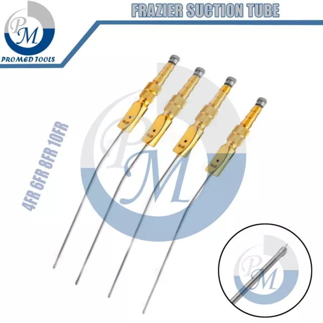 Frazier Suction Tube With Atraumatic Tip Surgical Instrument Set Of 4 Pcs Tools