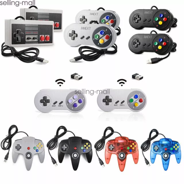 USB Wireless/Wired SNES/NES/N64 Controller for PC Mac Raspberry Pi Retropie