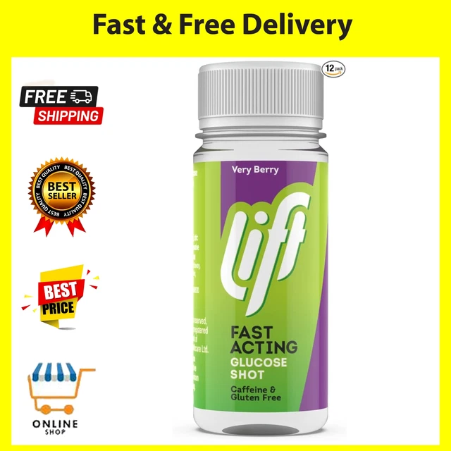 GLUCOJUICE LIFT ENERGY Drink Very Berry Fast Acting Glucose 60ml - 12 ...