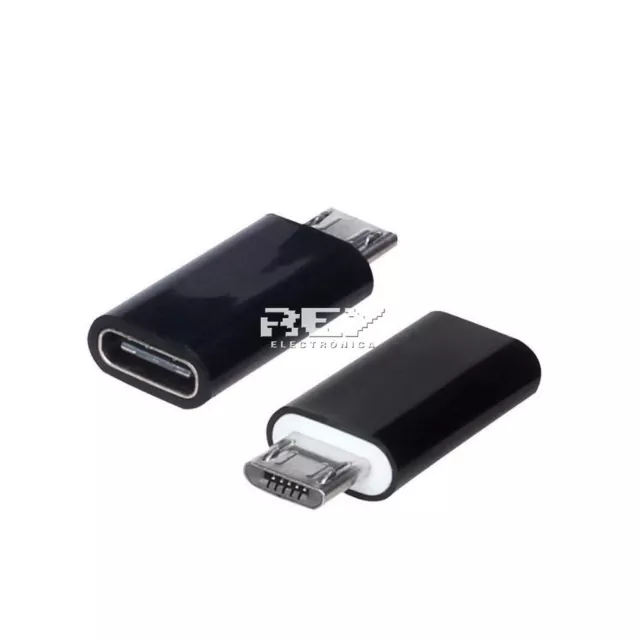 Adaptador Conversor USB 3.1 tipo "C" Hembra a MICRO USB Macho Negro v551