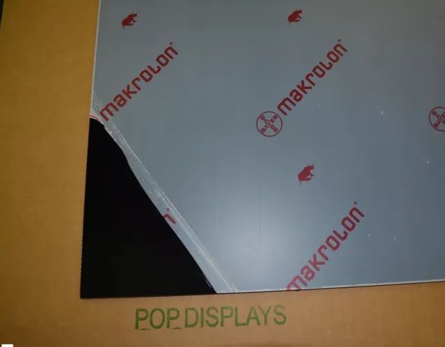 Black Lexan Sheet Polycarbonate 1/8" x 7" x 11" 2