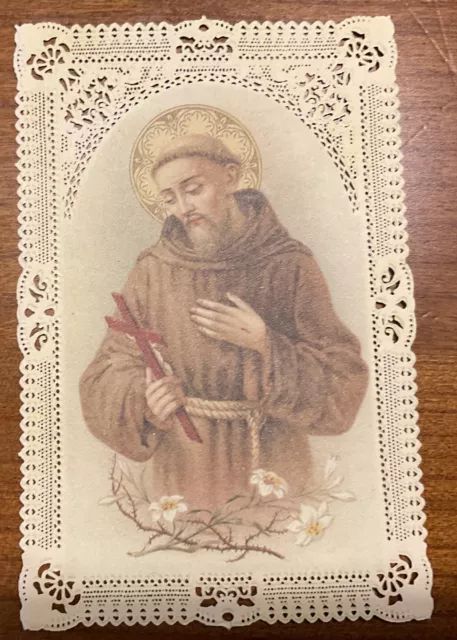 santino merlettato-holy card-canivet S.FRANCESCO D'ASSISI