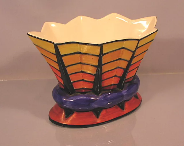 Rare alte Keramikvase Art Deco um 1920 Czech Republic Kubismus