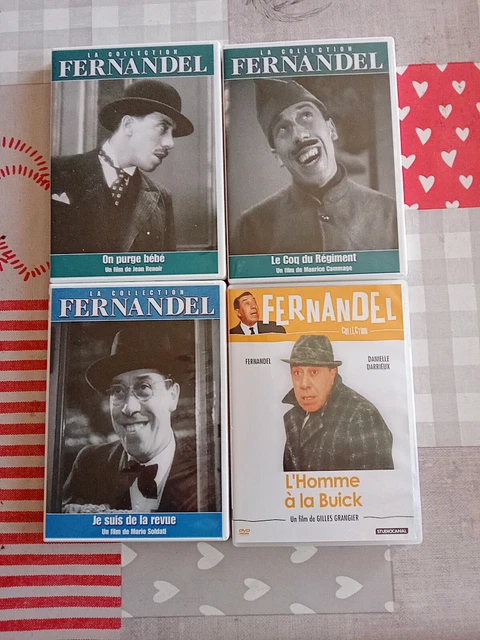 Quatre DVD Avec Fernandel,l homme a la Buick, je suis de la revue,on purge bébé,