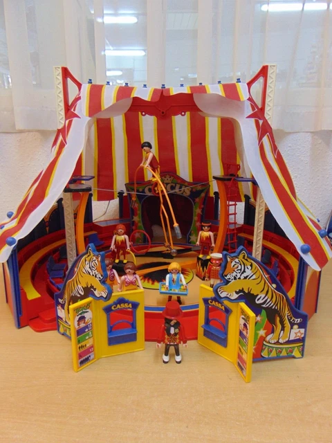 PLAYMOBIL vintage city cirque femme acrobate noir équilibriste set 3512