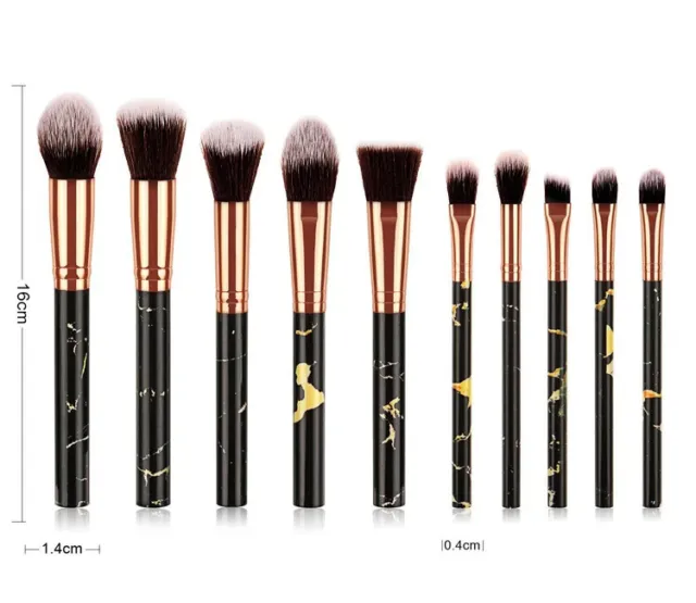 Kabuki Make up Brush Set Buffer Powder Contour Eyeshadow Makeup Brushes 10Pcs