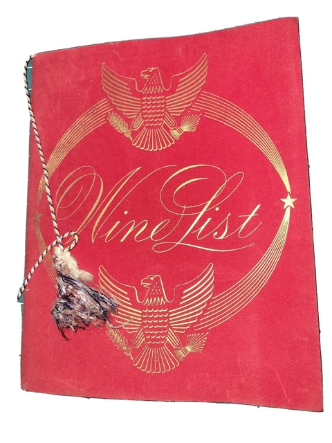 SS United States Lines Vintage 1963 Wine List