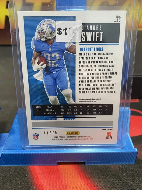 2020 Panini Contenders Optic Ticket RPS Blue /75 D'Andre Swift Rookie Auto RC 2