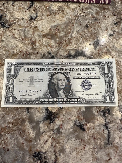 1957 Series A $1 Silver Certificate * STAR * Note * 04175972 A WITH BLUE SEAL