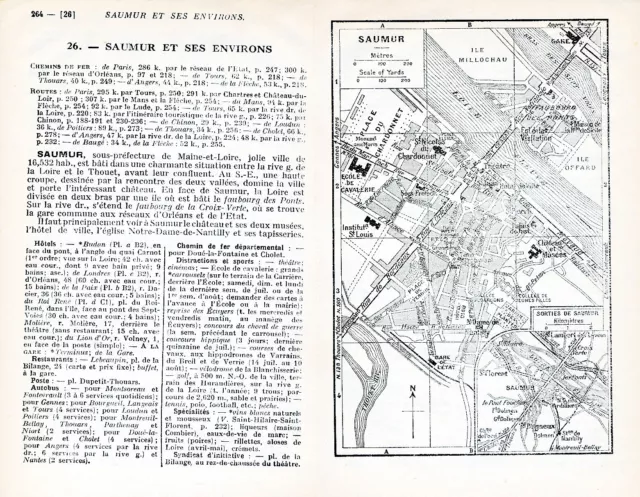 49 Saumur 1934 pt. plan ville orig. + guide (9 p.) Dagneux pl-Chardonnet ponts