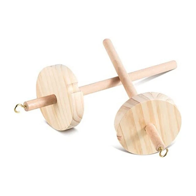 2 ud. hágalo usted mismo husillo de caída superior hilo Quirl spinner rueda giratoria de madera para el G O6C6