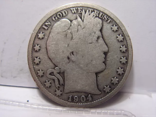 1904 - P  Barber Half Dollar.