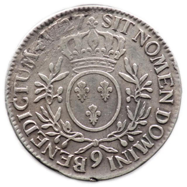 1 ECU 1727 9 - Frankreich / Rennes - Louis XV (Silber/Silber)
