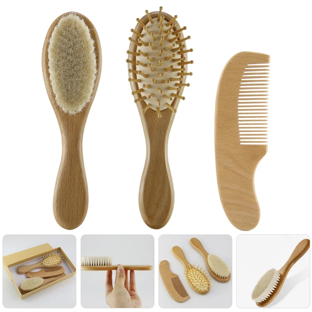 1 Set Infant Hair Brush Newborn Brush And Comb Set Wool Brush for Kid Baby
