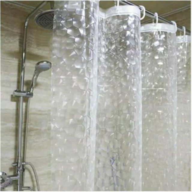 Heavy Duty EVA Shower Curtain Liner 3D Water Cube Clear Bathroom Shower Curtains 2