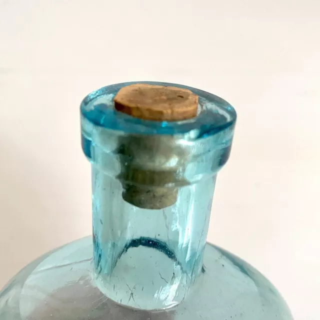 Antike Apothekerflasche Glas blau "FELLOWS & CO Chemists" 19. Jh. 2