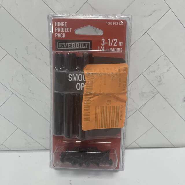 Everbilt Smooth Action Door Hinge 3-1/2 x 1/4 inch Radius Matte Black 3 Pack