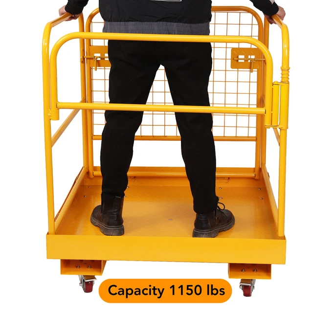 FORKLIFT SAFETY CAGE Work Platform Basket 36"x36" Heavy Duty Steel w