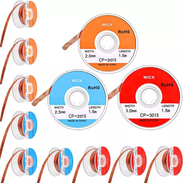 12pcs Desoldering Wick Braid Remover Tool Solder Sucker Soldering Wick Wire Roll