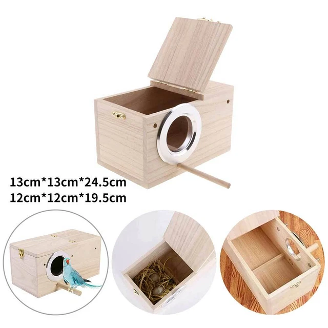 Holzkäfig Haus Zuchtkasten Nest für Vogel Papagei Sittich Nistkasten Sittich NEU