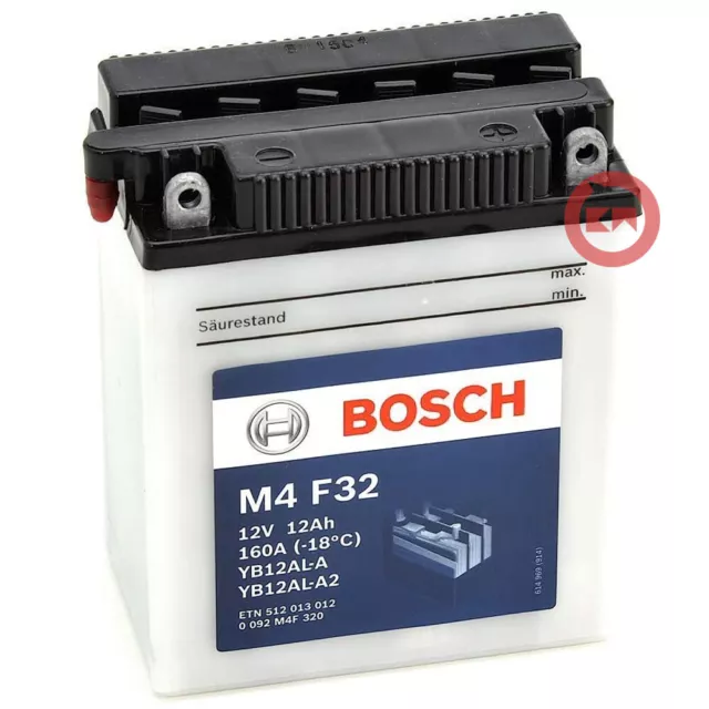 Batteria Bosch M4 F32 Yb12Al-A /A2 12V 12Ah Spunto 160A Moto - Scooter