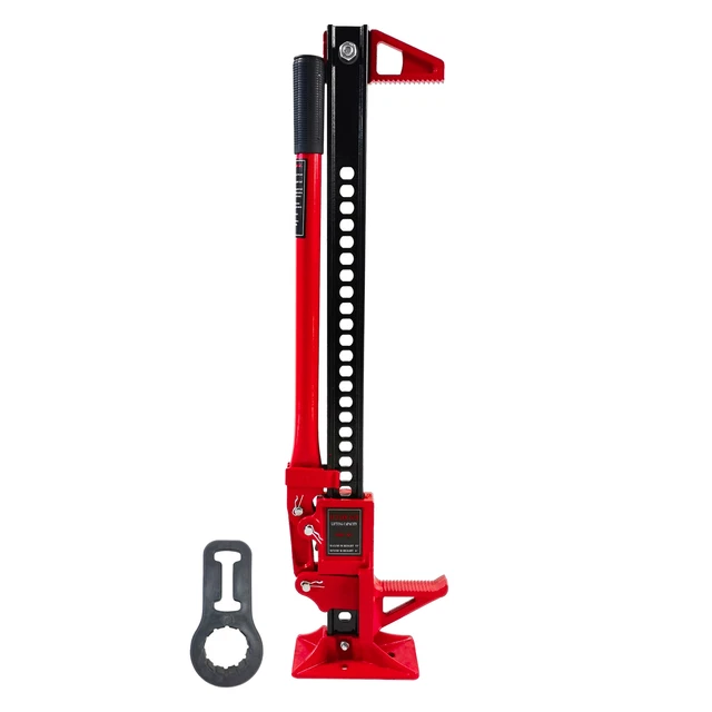 33" High Lift Ratcheting Off Road Utility Farm Jack, 6000lbs/3Ton Capacity Red