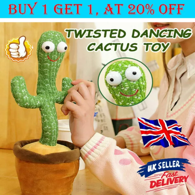 Dancing Cactus Plush Toy Can Singing And Recording To Learn Talking Kids Gift FA