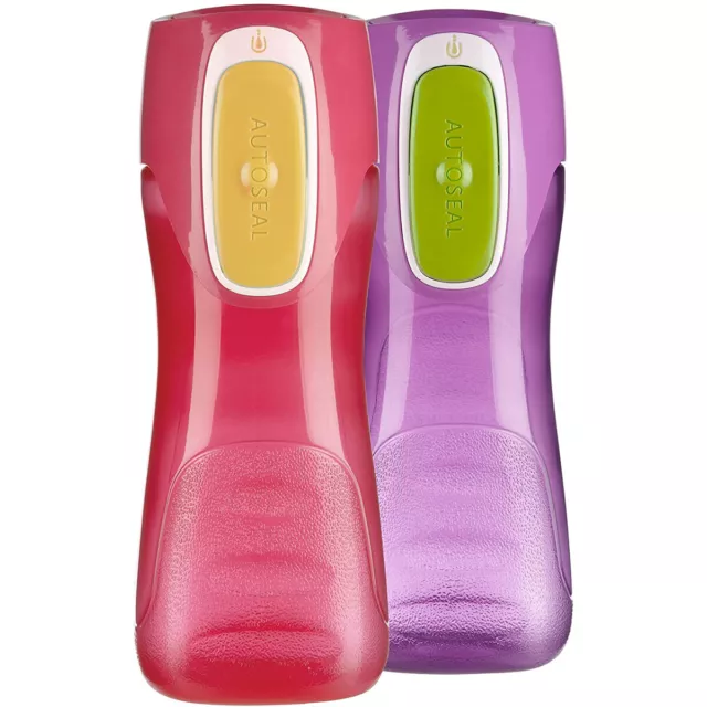 Contigo 14 oz. Kids Trekker Autoseal Water Bottle 2-Pack-Cherry Blossom/Amethyst