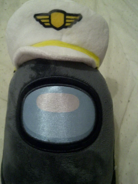TOIKIDO AMONG US Black Crewmate Wearing Pilot Captain Hat Plush Soft ...