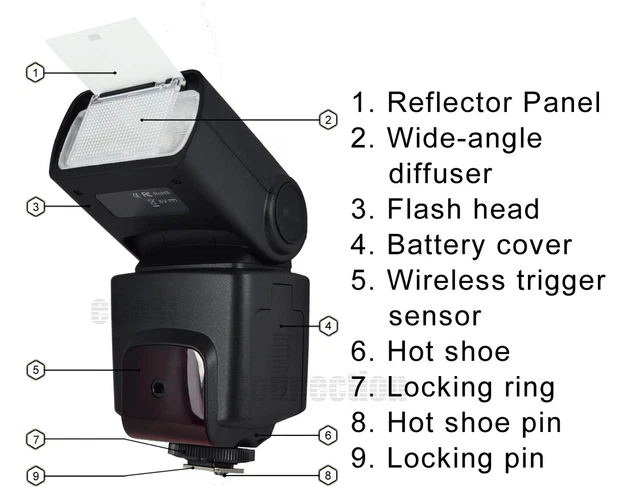 i-TTL AF Dedicated Flash Bounce Zoom Tilt LCD Display for Nikon D90 D7100 D600 2