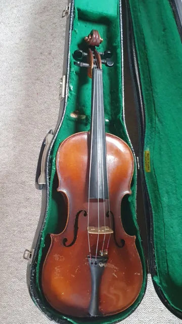 Beautifuly flamed old 4/4 Violin violon 1 part back! "Ladislav F. Prokop 1931"