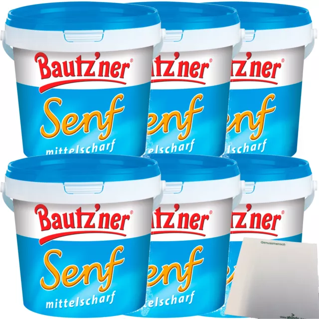 Bautzner Senf mittelscharf Rezeptur seit 1955 6er Pack 6x1kg Eimer usy Block