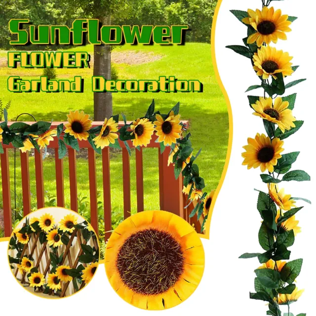 Artificial Sunflower Garland Silk Sunflower Vine For Wedding Table Decoration