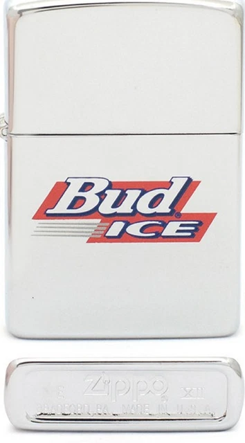 Zippo Budweiser Bud Ice Beer High Polish Chrome Finish 1996 Lighter