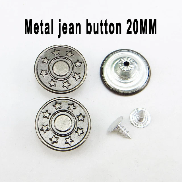 Lot De 20 Boutons Pression Pour Jeans - Métal Vieilli Bronzé, Motif Fleur, 17 Mm, Neufs, Fabriqués En France