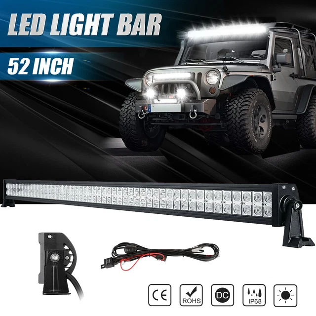 52" 1000W Led Work Light Bar Combo Off-Road Driving Lamp Truck Boat w/ Wiring