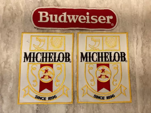 Michelob and Budweiser embroidered Patches. Vintage