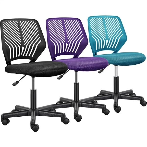 Sedia da ufficio ergonomica con ruote, senza braccioli