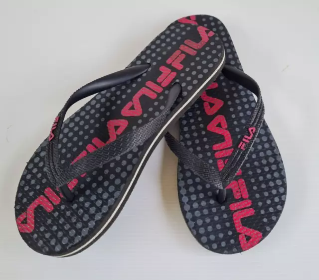 Fila Thongs Black And Red Size 2/3 Flip Flops kids