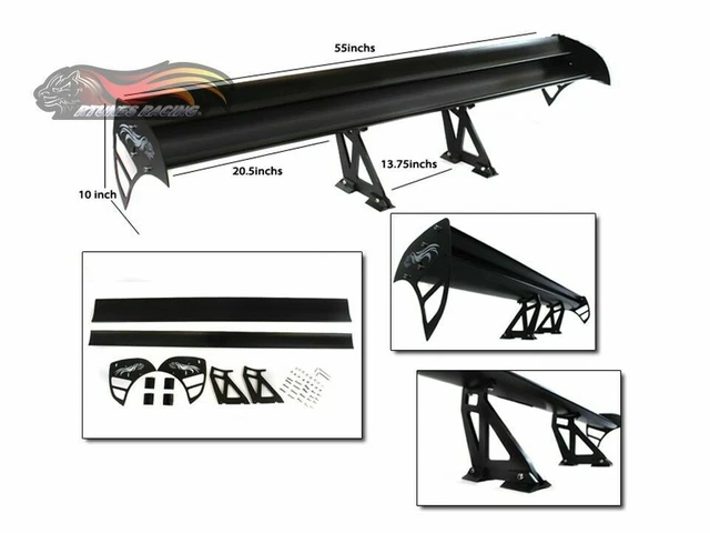 GT WING TYPE S Racing Rear Spoiler BLACK For Suzuki X-90 / XL-7 / SX4 ...