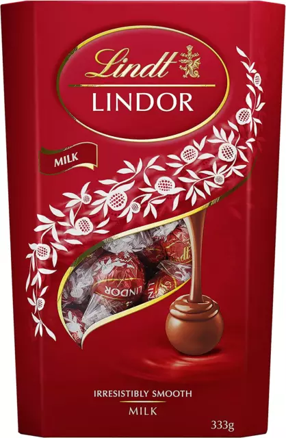 LINDT & SPRUNGLI Lindor Milk Chocolate Truffles Cornet Approx 27 Balls, Perfe...