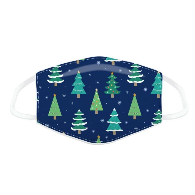 Visage Housse Grand Masque Coton Lavable Réutilisable Noël Arbres Puckator