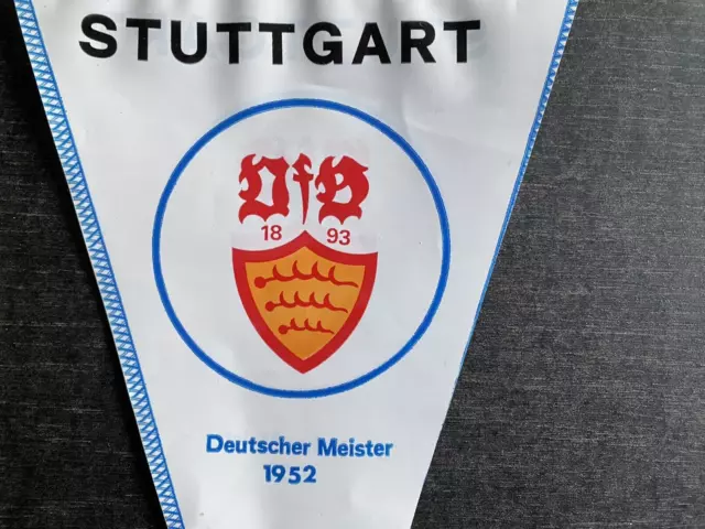 Alter Wimpel VfB Stuttgart 1893 - Deutscher Meister 1952 - ca. 14 x 25 cm