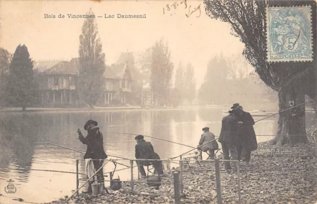 Cpa 94 Woods De Vincennes Lac Daumesnil Line Fishing