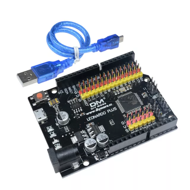 ATmega32U4 5V 16MHz Leonardo R3 Plus Development I/O Board USB Cable For Arduino